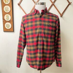 J Crew Wool Flannel Leather Elbow Patch Oxford Button Down Shirt